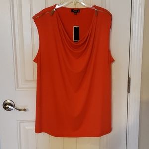 2x Orange Premise Scoop Neck Sleeveless Top